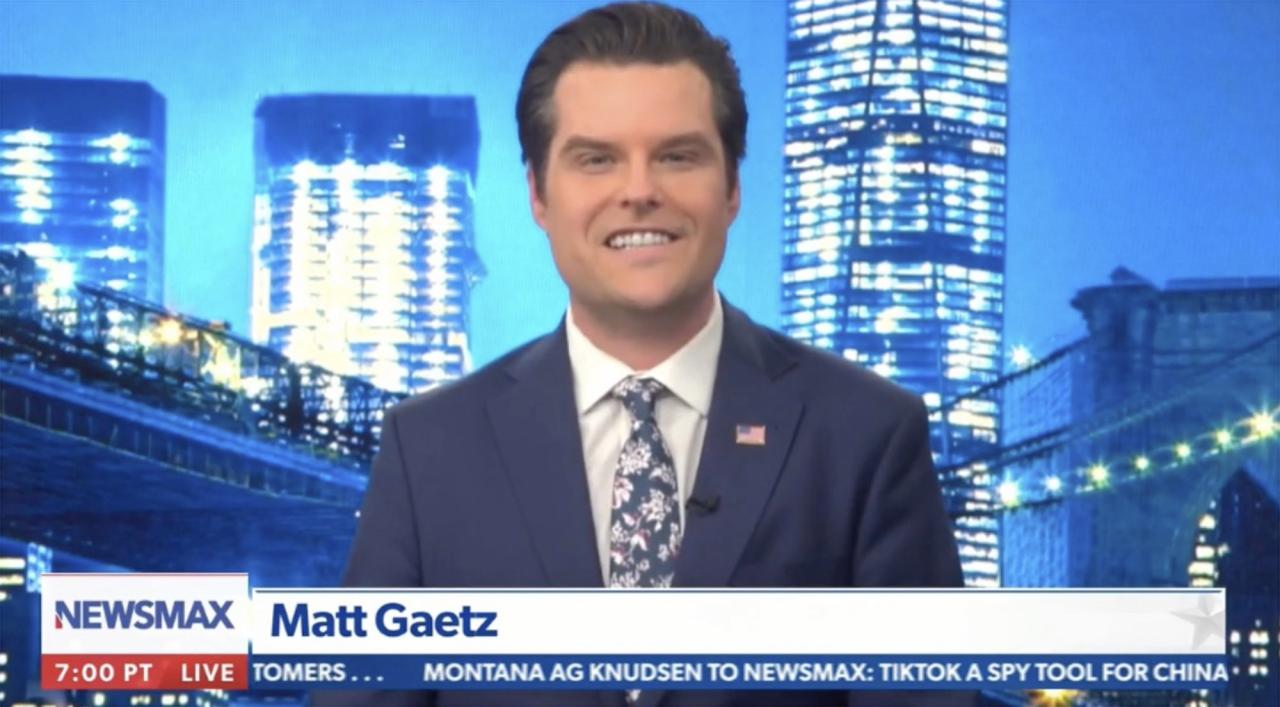 Newsmax guest host Matt Gaetz beats CNN in the ratings